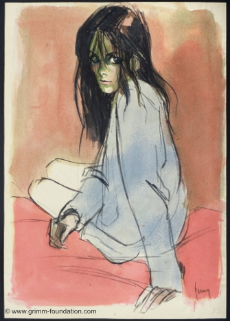 Gerd Grimm, M&auml;dchen auf Rot 